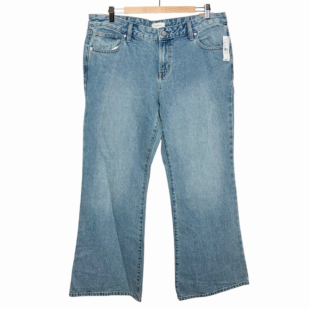 Pacsun Jade Low Rise Boot Cut Jeans Womens Size 32 Short Rigid Denim Light Wash
